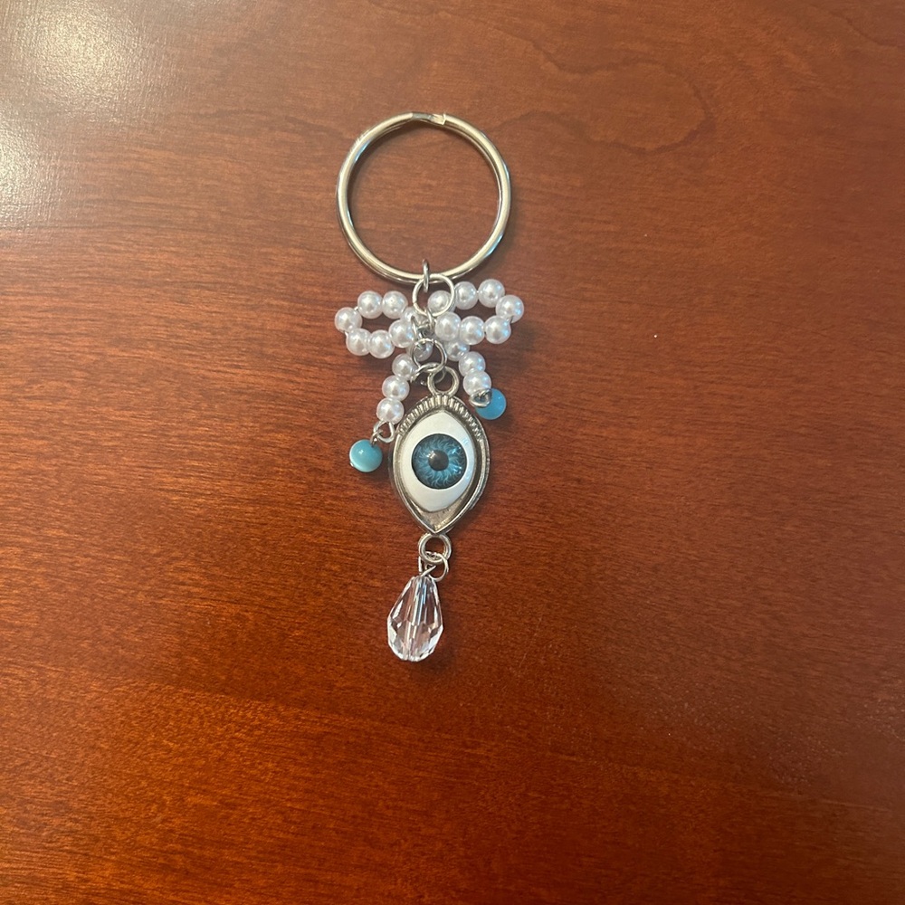 Handmade Coquette Bow with Eye and Tear Keychain